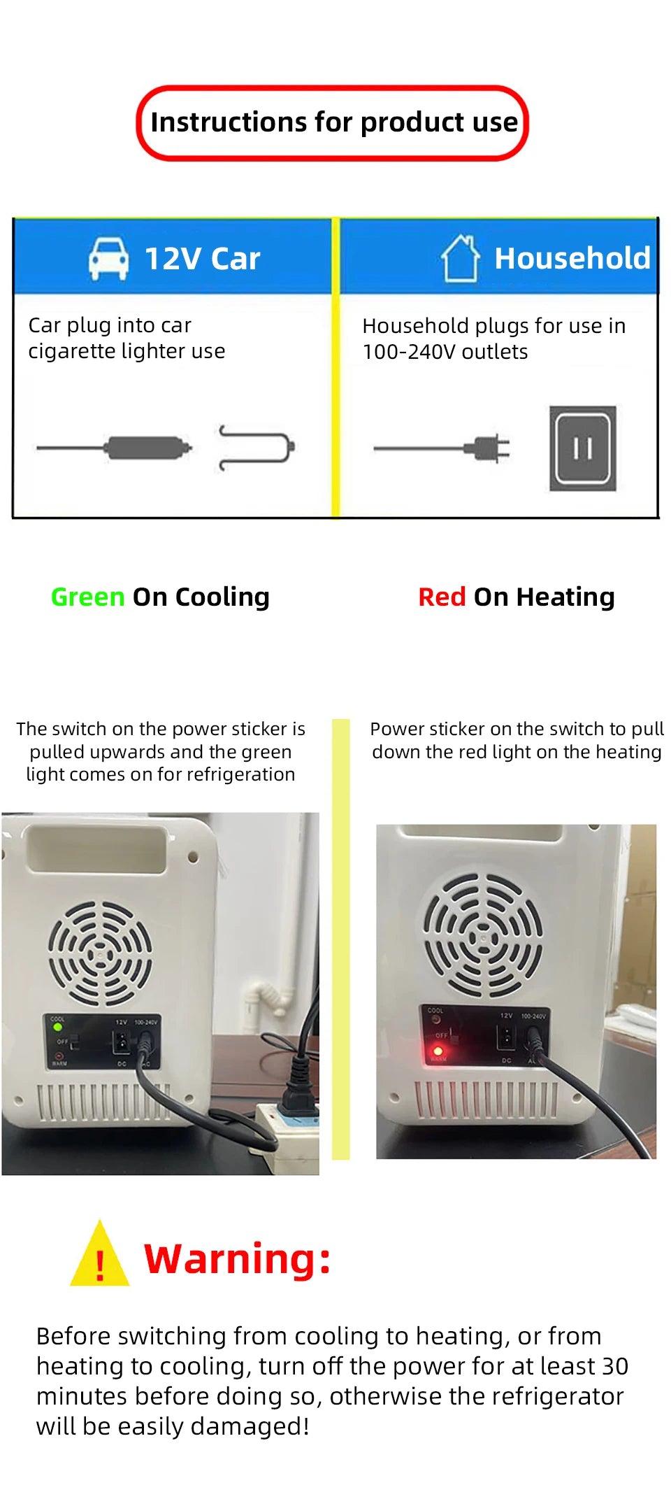 4L Mini Fridge Portable for Car & Home Hot & Cold Dorm Fridge for Refrigerating Cosmetics  Beverages & Cosmetic Storage