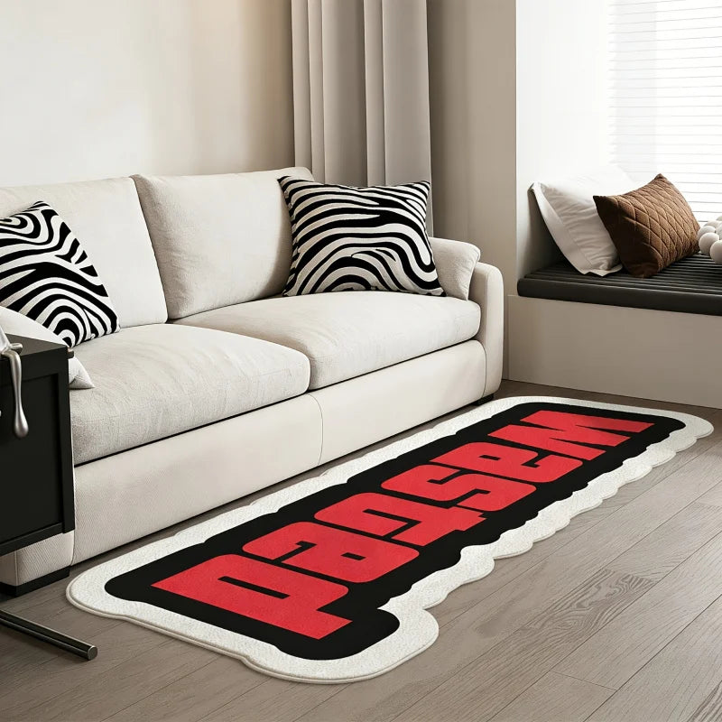 VIKAMA Cool Long Runner Rug for Bedroom Gaming Room, Easy Clean Anti-Slip Floor Mat for Dormitory Home Decoration