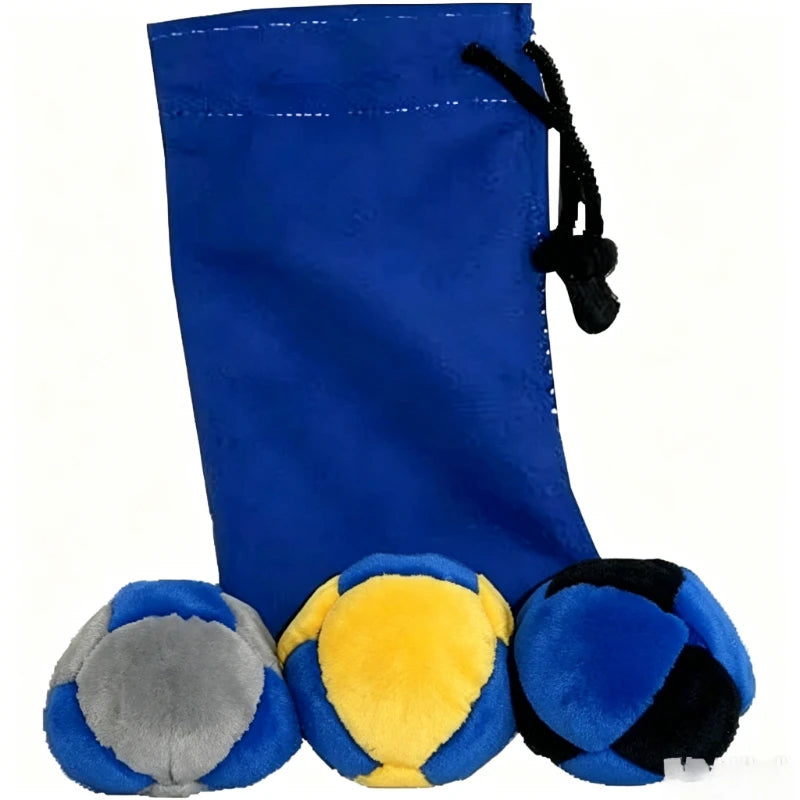 Classic Footbag Hacky Sack 3-Pack with Carry Pouch,Sand-Filled 8-Panel Synthetic Suede Footbag Set for Beginners &Player