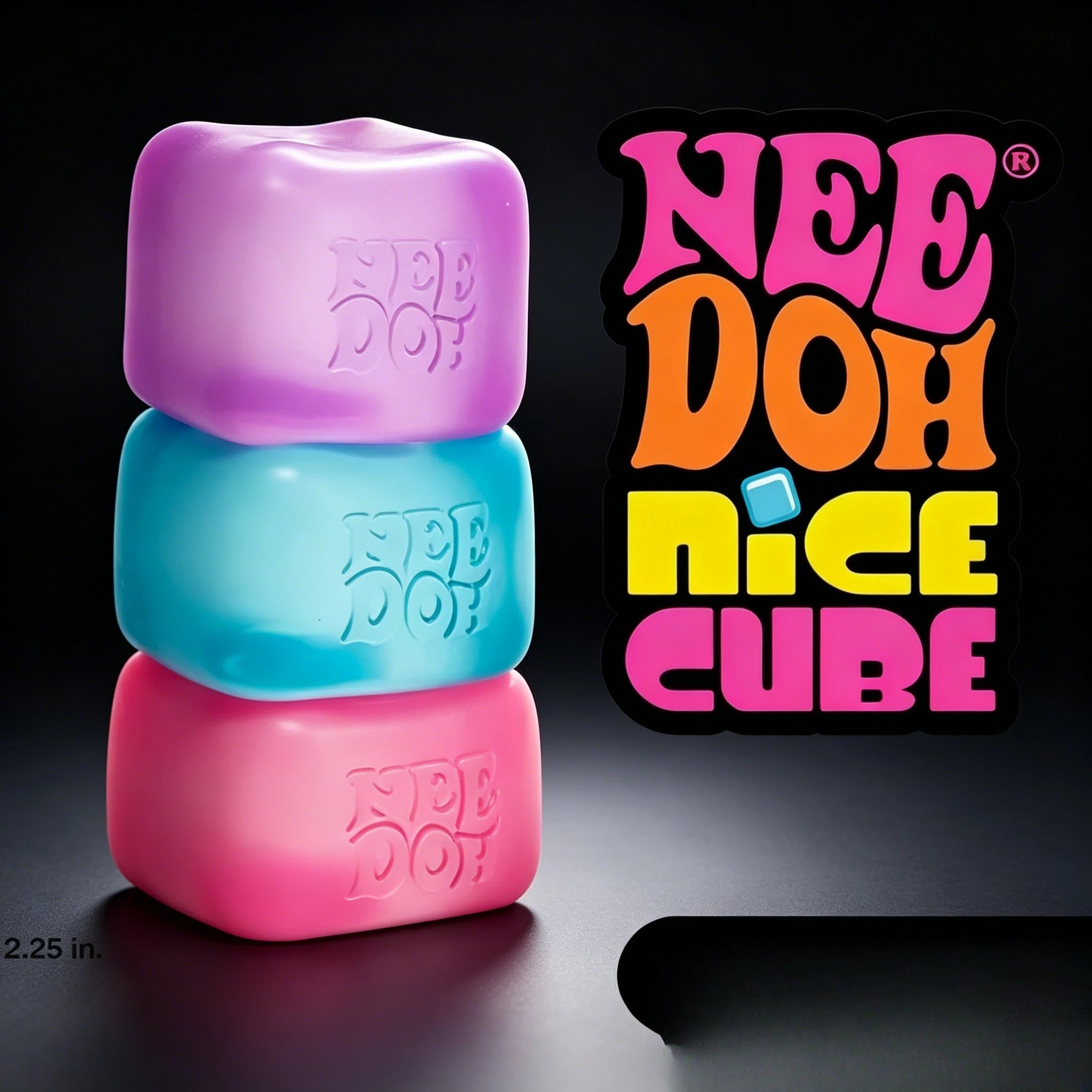 NeeDoh Nice Cream Cone Swirled Gradient Squish Squeeze Fidget Toy Non Toxic Stress Relief Sensory Decompression Novelty Gift