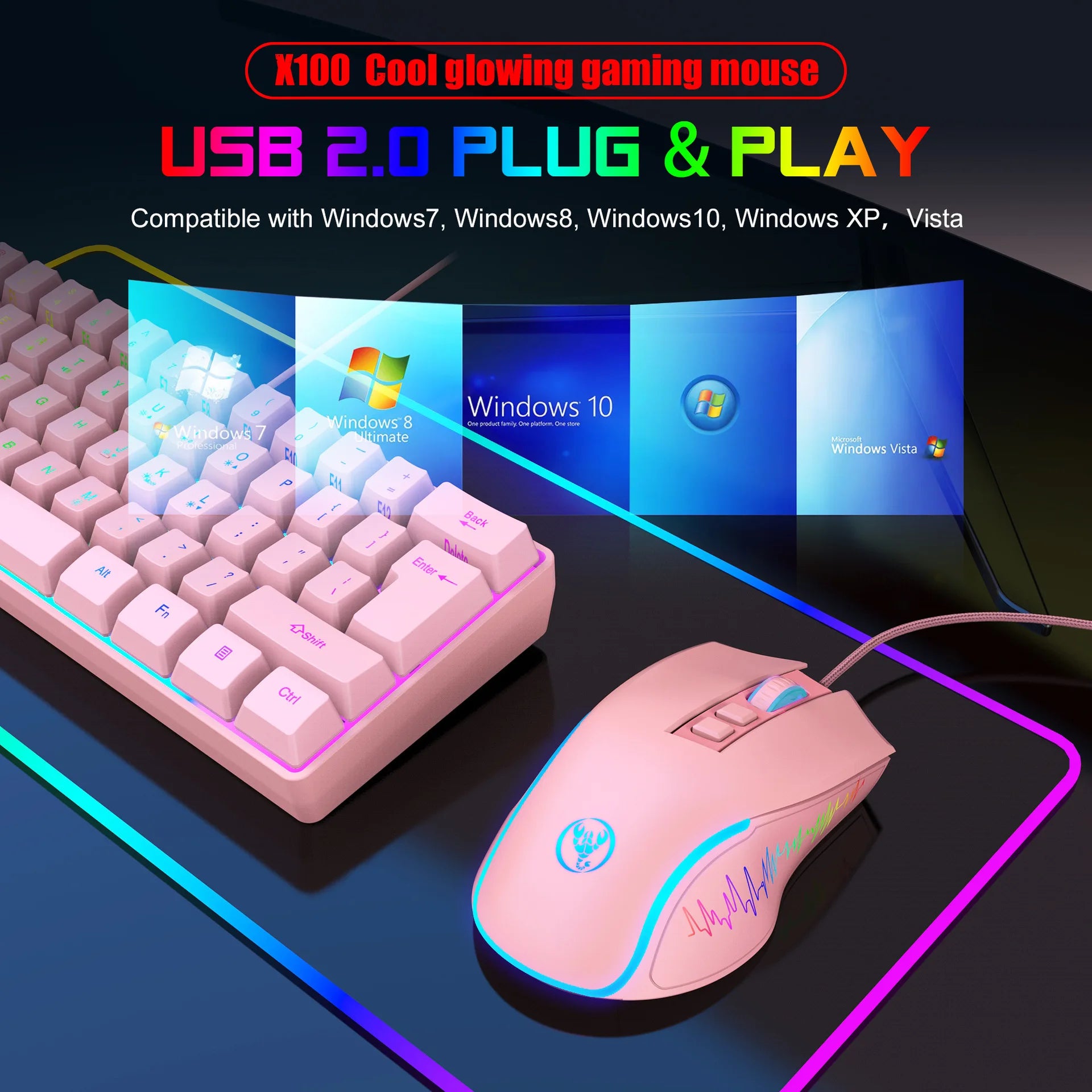 Keyboard and mouse teclados kit gamer keyboards combos 60%PC teclado e branco clavier souris gaming deofertas maus und tastatur