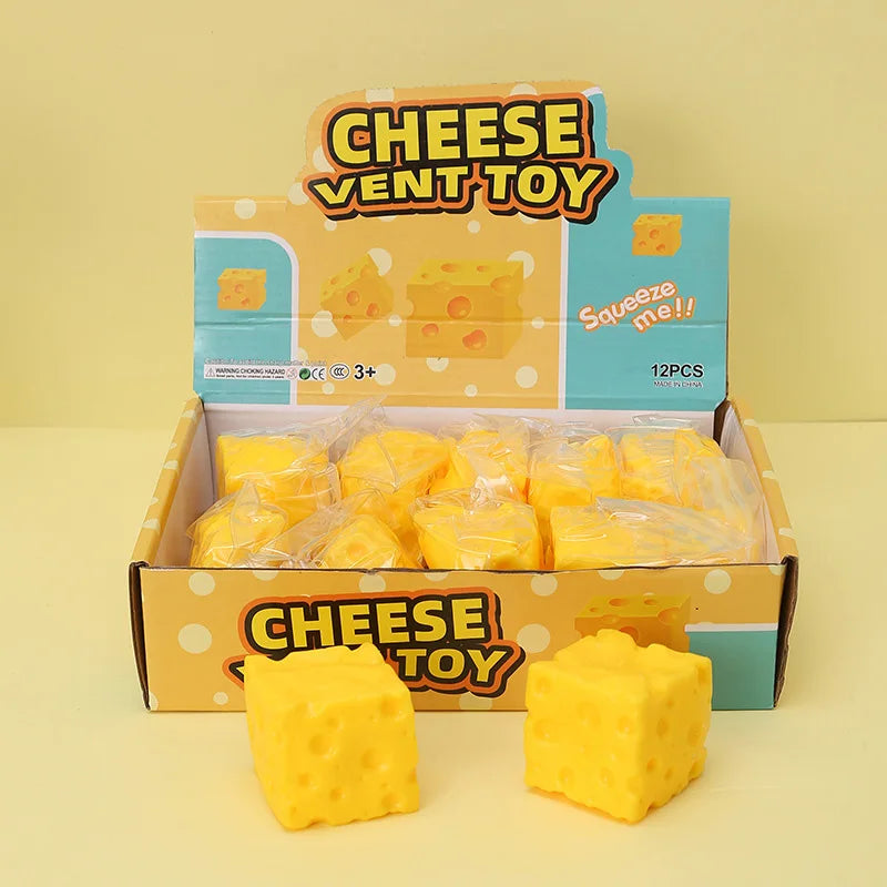 Cheese Squishy Toy Simulation Cheese Squeeze Toy Soft Cute Decompressing Pinching Cheese Sticky Slow Rebound for Adults Toy