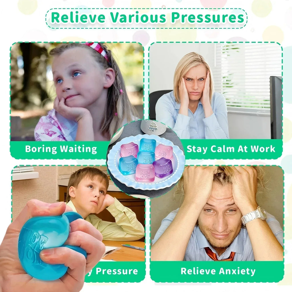 NeeDoh  Trending Jellyfish & Cube Squish Toy, Soft Jelly Squeeze Stress Relief Fidget Toy, Sensory NeeDoh for Squishy & Adults