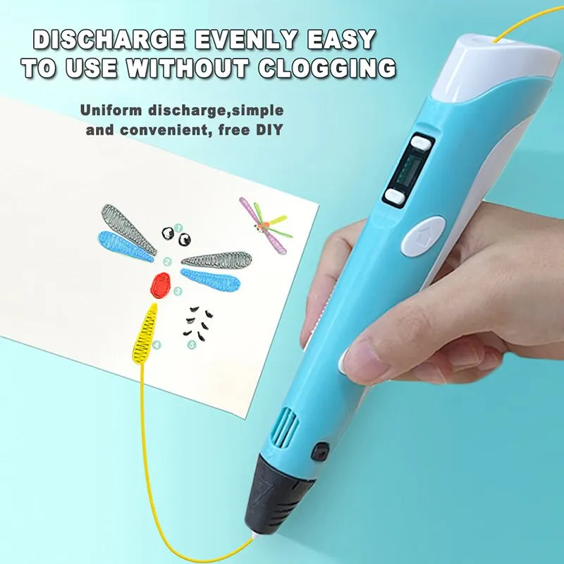 3D Printing Pen DIY Three-dimensional Painting Children Toys Fun Camouflage With LCD Screen Compatible PLA Filament Toys Gift