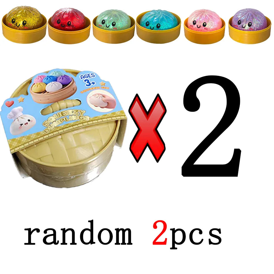 Dumpling Squishy Mysteries Dumplings Stress Relief Fidget Toys Home Office Desk Accessories Party Gift Dumpling Squishy