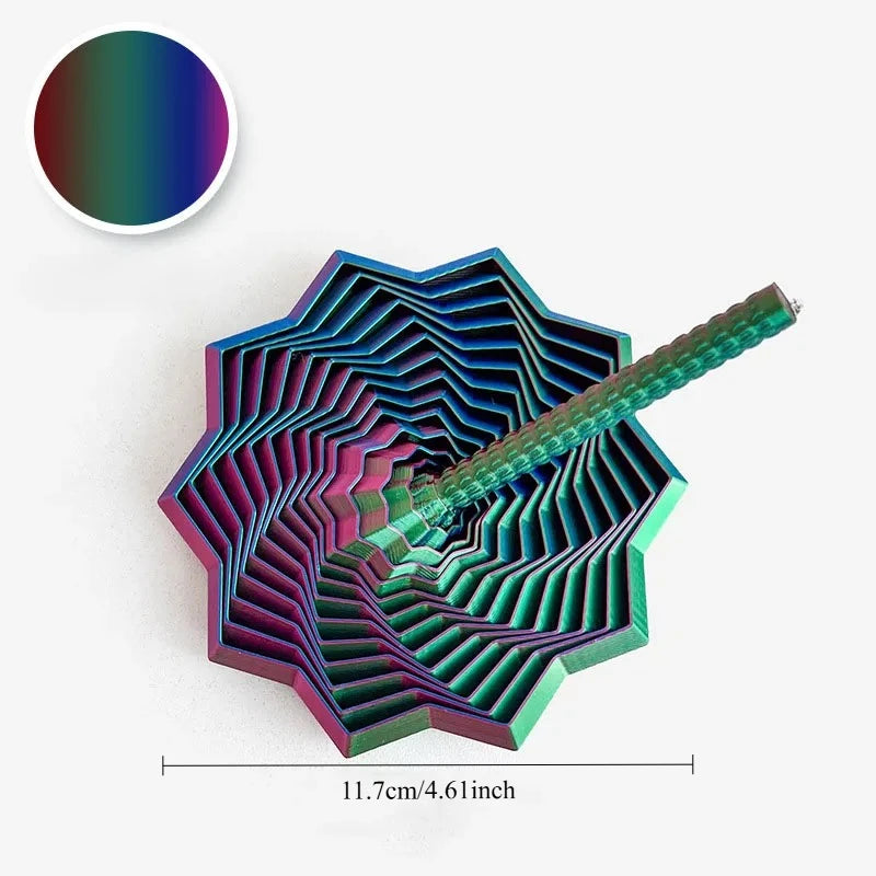 3D Printing Expanded Sensory Fidget Star Model Stress Relief Toys Visual Illusion Hexagon Whirling Spiral Toy for Decompression