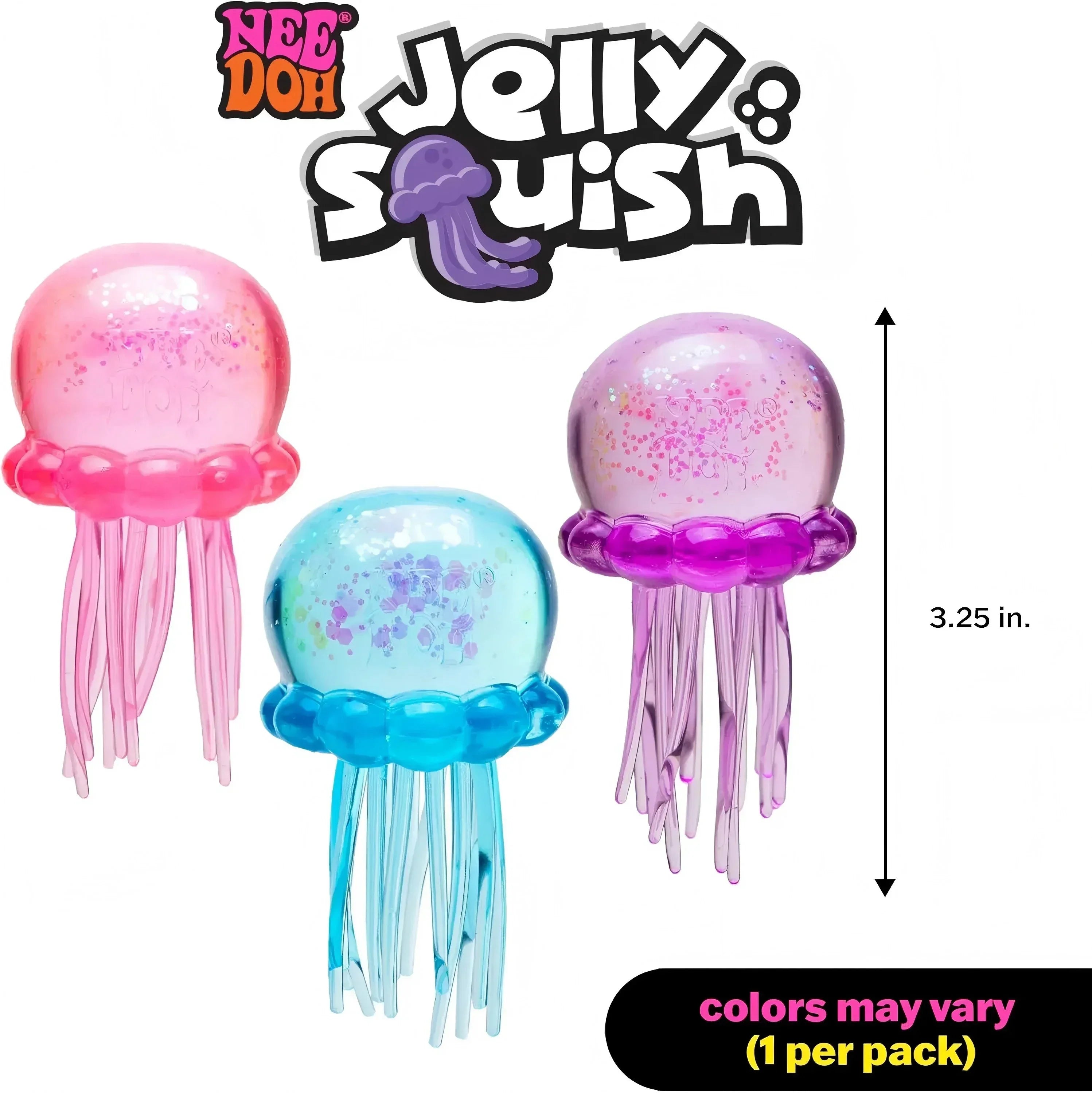 NeeDoh  Trending Jellyfish & Cube Squish Toy, Soft Jelly Squeeze Stress Relief Fidget Toy, Sensory NeeDoh for Squishy & Adults