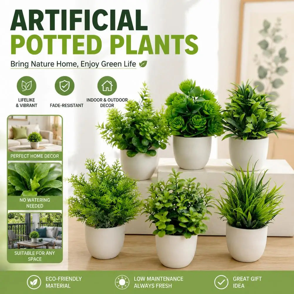 Wholesale Artificial Plant Potted Plants Fake Green Plant Artificial Flower Potted Ornaments Indoor And Outdoor Home Decorations