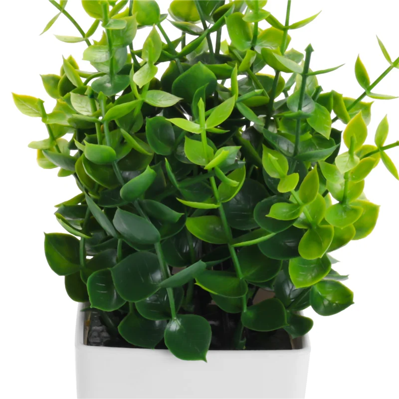 Emption!3 Pack Fake Plants In Pots Artificial Eucalyptus Plant Mini Potted Faux Plants Indoor Small Plastic Wheat Grass Shrubs