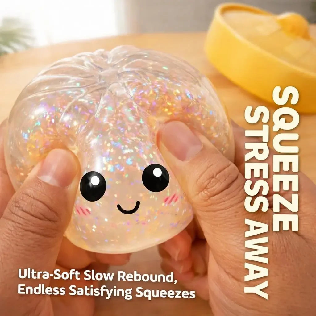 Dumpling Squishy for Adults, Slow Rising TPR Stress Reliever, Fidget Sensory Squeeze Toy for Office Desk, Unique Gift