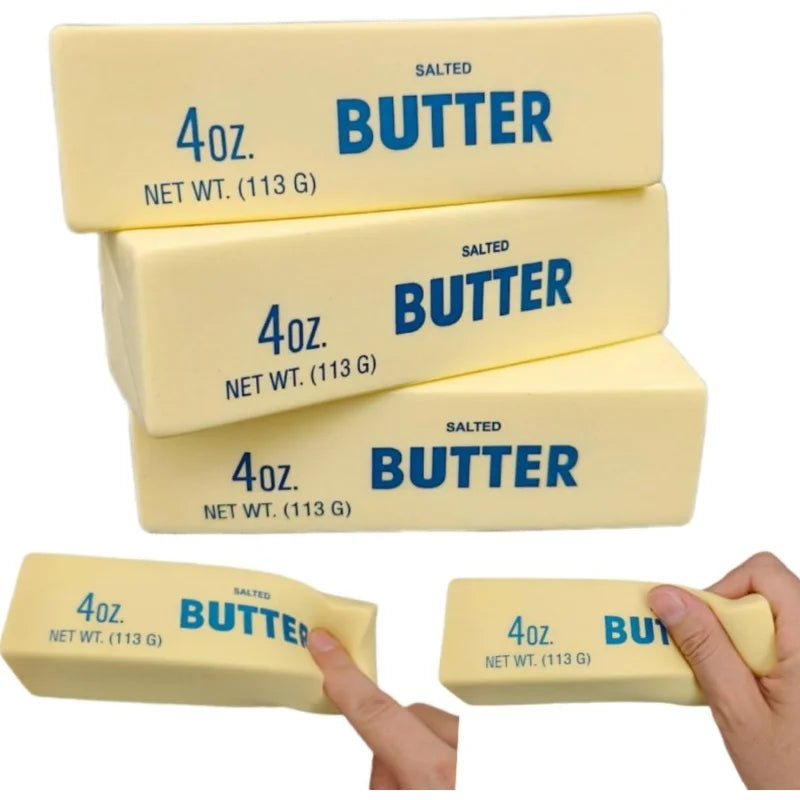 Butter Squishy Toys Super Soft Slow Rising Sticky Butter Sticks Realistic Food Fidget Toys for Decompression Anxiety Relaxation