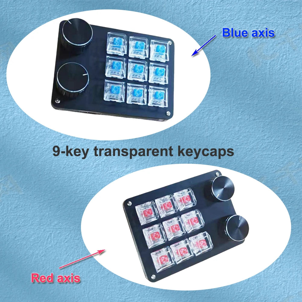 9-Key Multi-Functional Editing Keyboard, 6-Layer Macro Recording, Full-Key Customization, One-Step Operation for Control