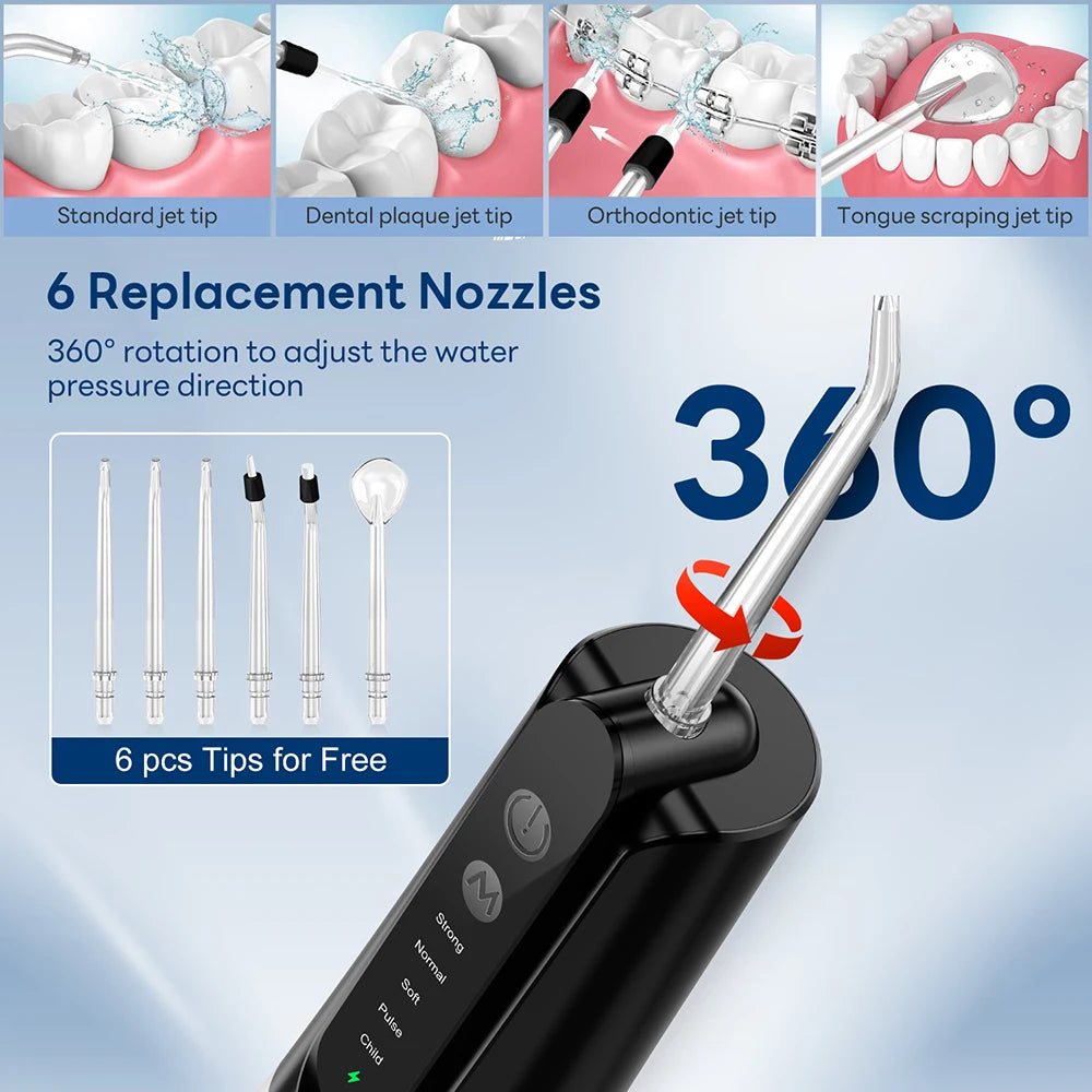 INSMART Water Flosser Dental Portable Oral Irrigator Water Flosser Teeth Whitening Waterproof Water Floss 270ML Teeth Cleaner