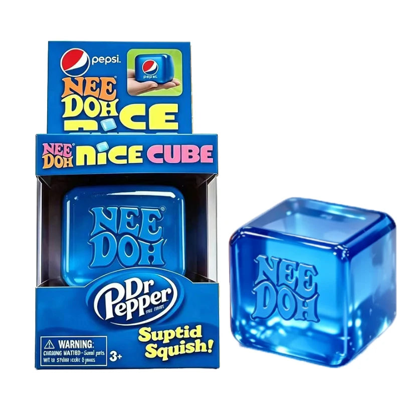 NeeDoh Nice Cube Sensory Fidget  Squishy Toy for Adults and Kids, Desktop Sensory Cube for Anxiety Relief and Focus Enhancement