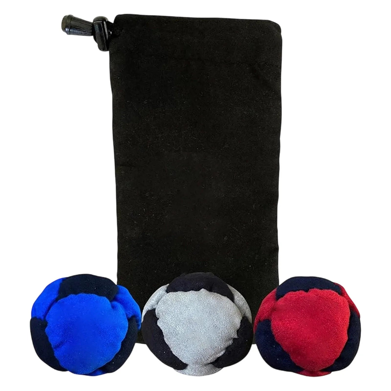 Classic Footbag Hacky Sack 3-Pack with Carry Pouch,Sand-Filled 8-Panel Synthetic Suede Footbag Set for Beginners &Player