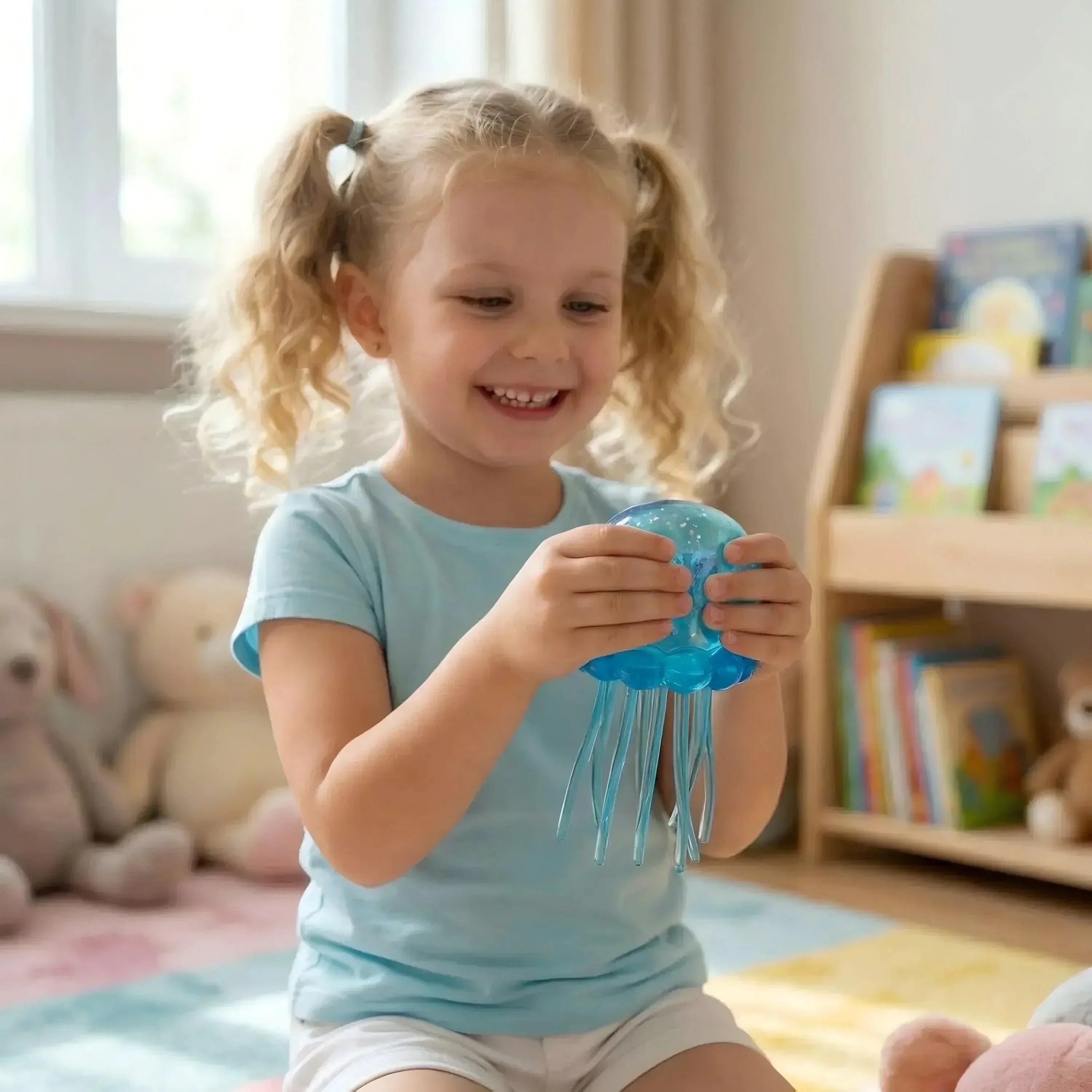 NeeDoh  Trending Jellyfish & Cube Squish Toy, Soft Jelly Squeeze Stress Relief Fidget Toy, Sensory NeeDoh for Squishy & Adults