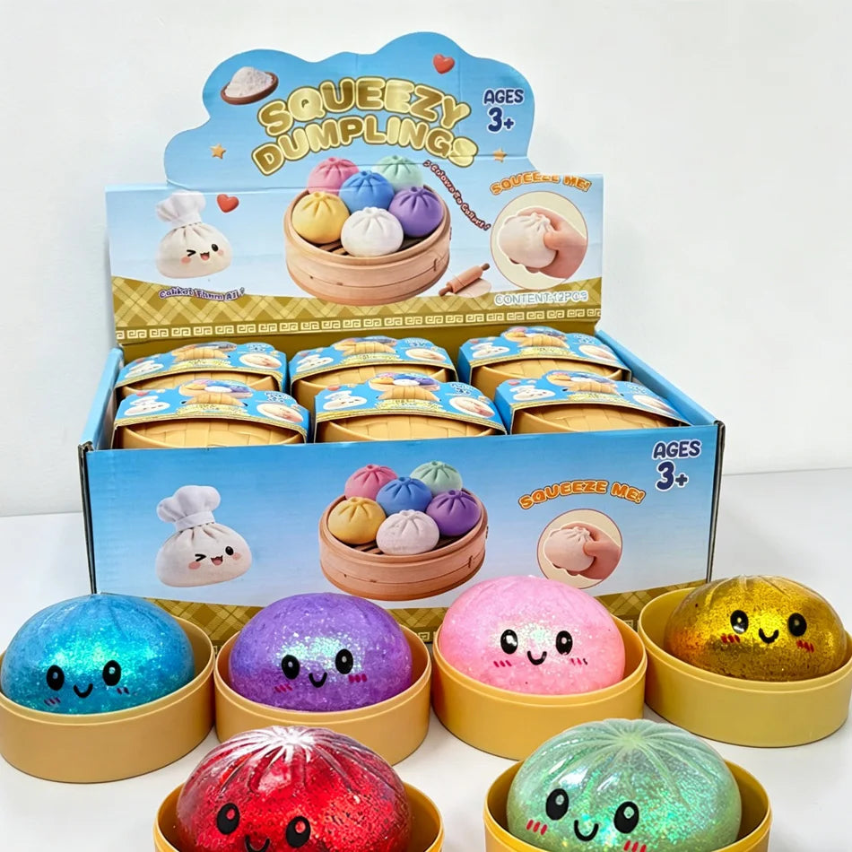 Dumpling Squishy Mysteries Dumplings Stress Relief Fidget Toys Home Office Desk Accessories Party Gift Dumpling Squishy