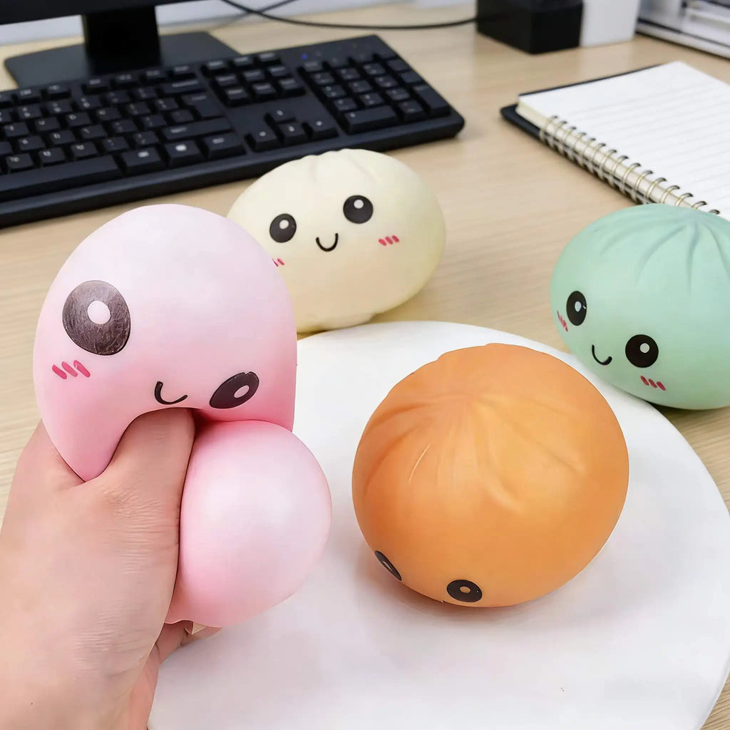 Dumpling Squishy for Adults, Slow Rising TPR Stress Reliever, Fidget Sensory Squeeze Toy for Office Desk, Unique Gift